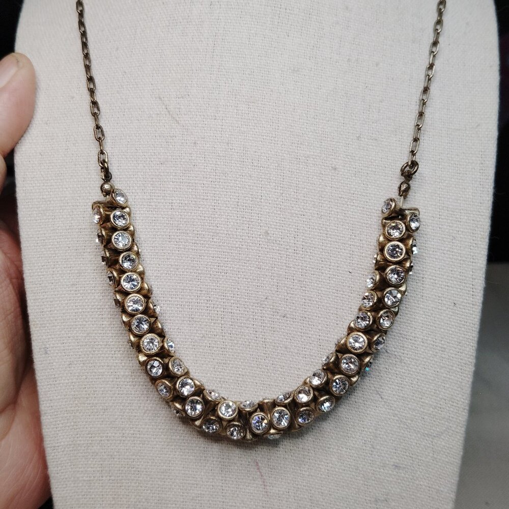 J.Crew Clear Crystal Cluster Statement Necklace